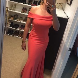 Theia coral gown